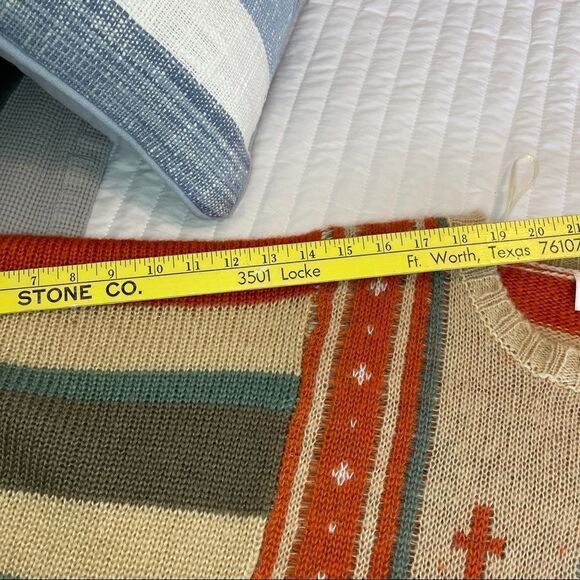 Moon Knitted, Fringed Poncho with Decorative Buttons, Acrylic - Small - Picture 8 of 9